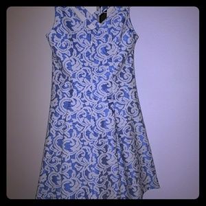 Blue and white dress